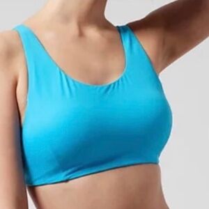 Athleta Beach Swim Malibu Blue Racerback‎ Removable Pad Bikini Top A-C XL